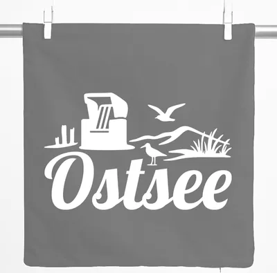Produktbild von Huuraa Kissenbezug Ostsee Strandmotiv 40x40cm Steel Grey Baumwolle Dekokissenbezug Geschenkidee