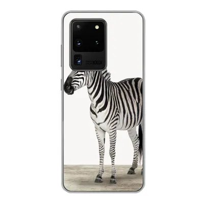 Produktbild von MuchoWow® Handyhülle Schutzhülle Hülle für Samsung Galaxy S20 Ultra Zebra - Mädchen - Tiere - Kinder - Jungen Silikon Softcase Handy Hülle - Karteninhaber
