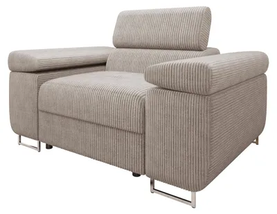 Produktbild von MIRJAN24 Sessel Torezio Cord, Polstersessel mit Einstellbare Kopfstützen, Wohnzimmer, 134x102x70-90 cm (Farbe: Poso 03)