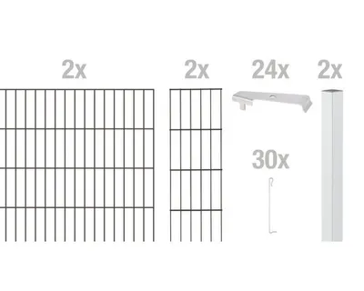 Produktbild von Kompletny zestaw gabionów klastrowych Alberts, wysokość 180 cm, długość 2 m, antracyt, do zabetonowania