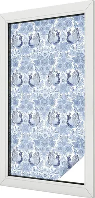 Produktbild von Buntglas Fensterfolie – 100x50 cm – Stained-Glass Design – blickdichte dekorative Sichtschutzfolie – selbstklebend, UV-Schutz – Blumenvogel
