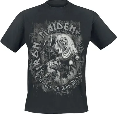 Produktbild von Iron Maiden T-Shirt Herren Number Of The Beast Grey Tone schwarz XL