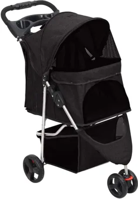Obrázek produktu pro Skládací kočárek pro psa černý 80x46x98 cm oxfordská tkanina