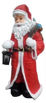 Image de Figurine de Père Noël avec lampe Statues Statue Décoration 100 cm