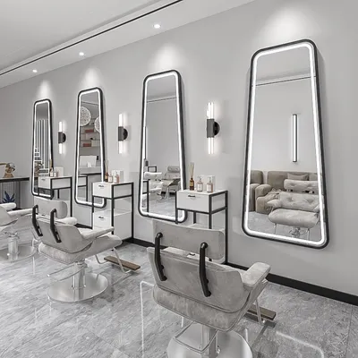 Produktbild von PRO Stylingkonsole mit LED-Spiegel 180x80 schwarz für Friseur, Barber & Kosmetik