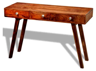 Produktbild von Konsolentisch Flurtisch Sideboard mit 3 Schubladen, 76 cm, aus massivem Akazienholz