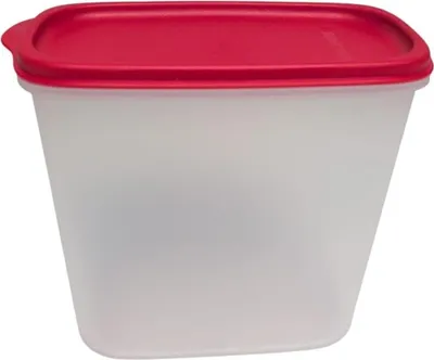 A clear, well-lit studio shot of a food storage container.