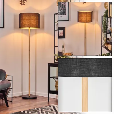 Produktbild von Schiavonea Stehlampe aus Holz/Metall und Schirm aus Stoff