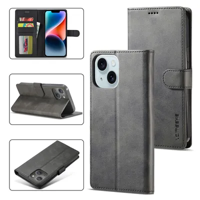Obrázek produktu pro Pouzdro pro iPhone 14 kožené flipové pouzdro s magnetickým uzávěrem a stojánkem, ochranné pouzdro černé