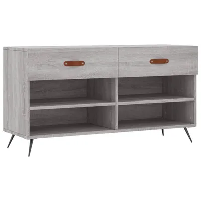 Immagine prodotto di vidaXL Panca per scarpe grigio Sonoma 102x35x55 cm Materiale a base di legno
