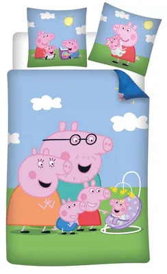 Produktbild von Peppa Wutz New Member Kinder-Bettwäsche für Kindergarten 100×135 cm