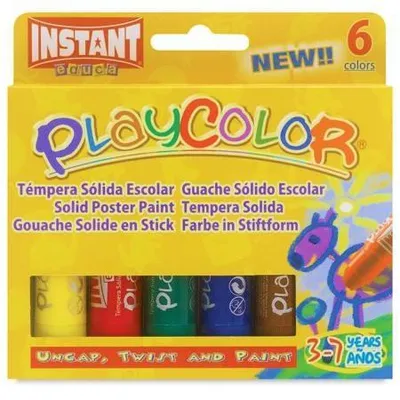 Produktbild von PlayColor Gouache Sticks Set 6 Farben Plakatfarbe 10g