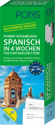 Produktbild von PONS Power-Vokabelbox Spanisch in 4 Wochen für Fortgeschrittene