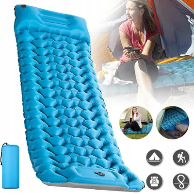 Produktbild von Isomatte Camping Aufblasbare Matratze, Camping Matratze Outdoor, Ultraleicht Luftmatratze mit Fußpresse Pumpe, Faltbare Schlafmatte mit Kissen, Aufbla