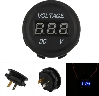 Obrázek produktu pro Voltmetr, digitální voltmetr s LED displejem, přesný, DC 12 V/24 V, bílý, pro lodě, auta, karavany a motocykly