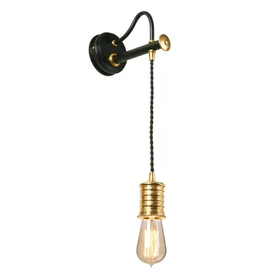 Produktbild von Elstead Douille Wandleuchte E27 Schwarz-Messing poliert