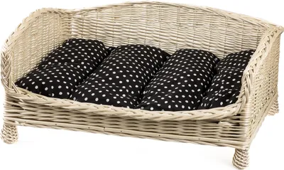 Produktbild von JIPRO® Katzenkorb, Hundebett aus Weide gebleicht Theo II. - B 60 x T 50 x H 30(cm)