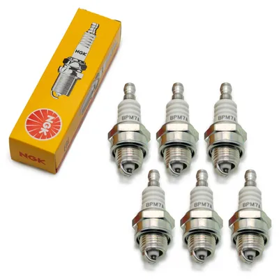 Produktbild von Zündkerzen Set NGK 6x BPM7A Zündkerze, Elektrodenabstand 0,75mm, Wärmewert 7, 3201 / 4502 / 7321 für Freischneider Motorsensen Motorkettensägen