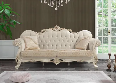 Produktbild von Dreisitzer Sofa 3 Sitz Stoffsofa Polstersofa Beige Stoff Chesterfield