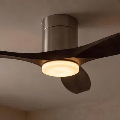 Image de Forlight - Ventilateur de plafond Stem Evo, Ø 1320 mm, Moteur DC silencieux, 30 W + LED 20 W, LED intégrée, CCT réglable, 3000 K - 4000 K - 5000 K, intensité variable, 6 vitesses, pales noires