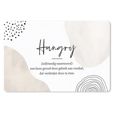 Produktbild von MuchoWow® Schreibtischunterlage Hungrig - Sprichwörter - Definition von hungrig - Wörterbuch - Zitate 60x40 cm - XXL Mauspad - Großes Mauspad