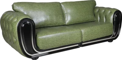 Immagine prodotto di Divano Chesterfield in pelle ecologica di design verde Divano in per soggiorno