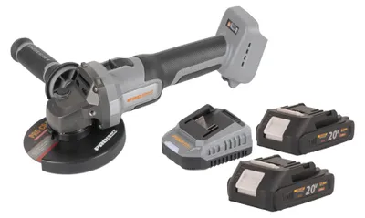 Obrázok produktu pre Akumulátorová uhlová brúska Procraft Industrial AG125Abb 20 V 125 mm bez kefiek + 2x akumulátor 2,0 Ah + nabíjačka