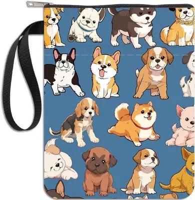 Produktbild von Wasserfeste Hunde-Tasche mit Hardcover-Pappbänden - Leichter Hintergrund - Reißverschluss-Futter
