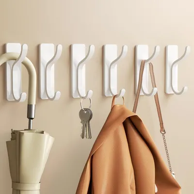 Produktbild von Selbstklebende Haken – Extra starke Haftkraft – Handtuchhaken – Wandhaken – Küchenhaken – Badezimmerhaken – Hält bis zu 6 kg – Haken
