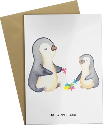 Produktbild von Mr. & Mrs. Panda Glückwunschkarte Sozialpädagoge Herz - Weiß - Geschenk, osterkarten, weihnachtskarten, kommunionskarte, einladungskarten, Beileidskarte