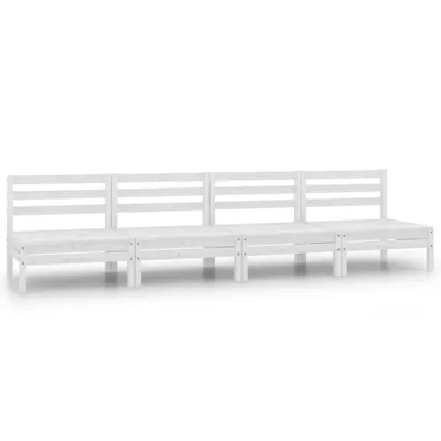 Produktbild von vidaXL 4-tlg. Garten-Lounge-Set Weiß Kiefer Massivholz