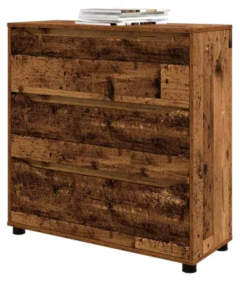 Produktbild von Speicherschrank aus Holzwerkstoff in Altholzfarbe 80x31x81cm mit Schublade für Wohnzimmer und Schlafzimmer
