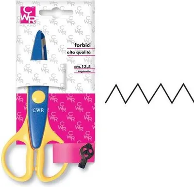 Immagine prodotto di CWR FORBICI ZIG-ZAG CM.13 5 Forbici per attività manuali Taglio dritto Blu, Giallo