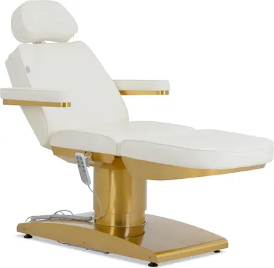 Produktbild von Expondo physa Elektrische Kosmetikliege beheizbar - 3 Motoren - 300 W - 195 x 60 x 62 - 82 cm - 200 kg - weiß/golden