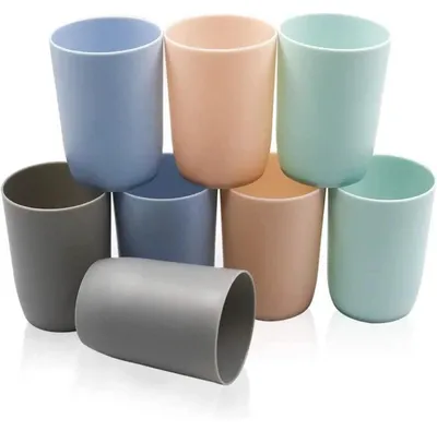 Produktbild von Zahnputzbecher Kinder 8er Set Kunststoff Mehrfarbig 280ml BPA-frei bruchsicher stapelbar spülmaschinenfest
