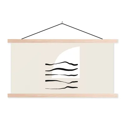 Produktbild von MuchoWow® Textilposter Abstrakt - Linie - Pastell 120x60 cm mit holzfarbenen Rahmen - Klemmleiste