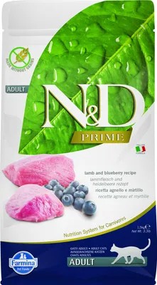 Produktbild von Farmina Pet Food N&D Prime, Adult, Heidelbeere, Lamm, 1,5 kg, Getreidefrei, Antioxidantien enthalten