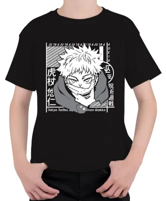 Produktbild von Jujutsu Kaisen Itadori Yuji Anime Manga Fan Geschenk Cosplay Kinder T-Shirt, Schwarz, 104