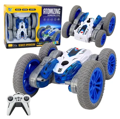 Immagine prodotto di Auto acrobatica telecomandata con luci RC, effetti fumogeni e drift a 360° (blu)