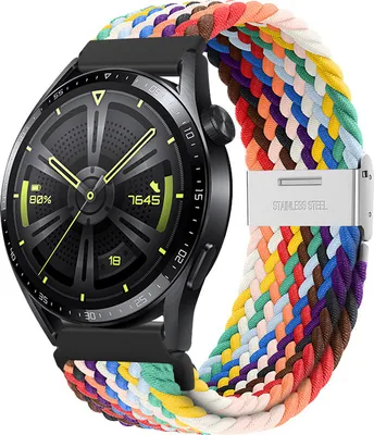 Produktbild von BStrap Elastic Nylon 2 Armband für Garmin Vivoactive 5, rainbow