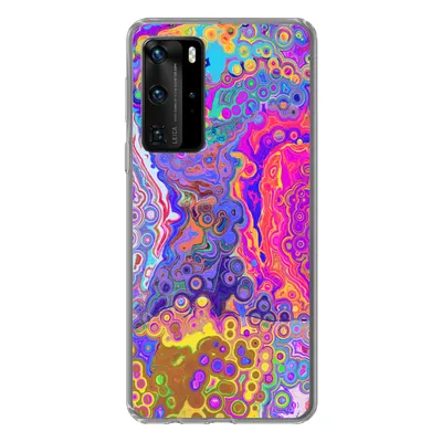 Produktbild von MuchoWow® Handyhülle Schutzhülle Hülle für Huawei P40 Pro Kunst - Formen - Farbe - Psychedelisch Silikon Softcase Handy Hülle - Schutz