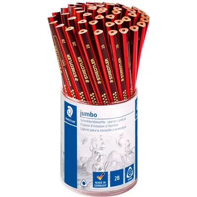 Obrázok produktu pre STAEDTLER ceruzka na učenie sa písať jumbo, trojuholníkový tužkovač 50 ks, tvrdosť: 2B, hrúbka olova: 4,0 mm, dĺžka: - 50 ks (1285 KP50)