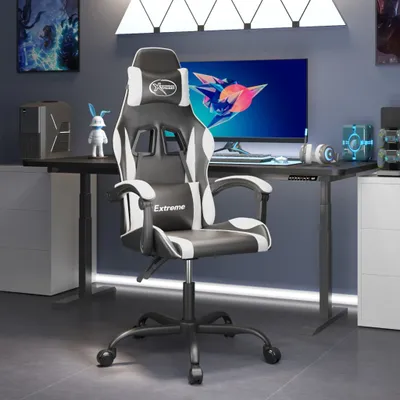 Produktbild von PUEAZU Gaming-Stuhl Schwarz und Weiß Kunstleder - Bürostühle &31108