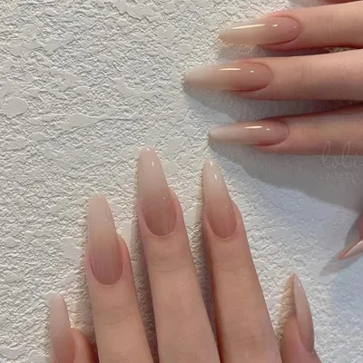 Image de 24 pièces Nude Gradient Stiletto ongles Coller Ballerina Press on ongles