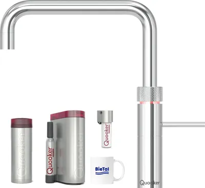 Produktbild von Quooker Wasserhahn Fusion Square verchromt glänzend & PRO3 & CUBE mit Filter
