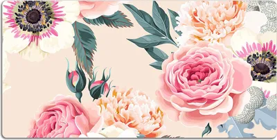 Produktbild von Schreibtischmatte Tischunterlage 120x60 cm Mauspad - Pastellblumen