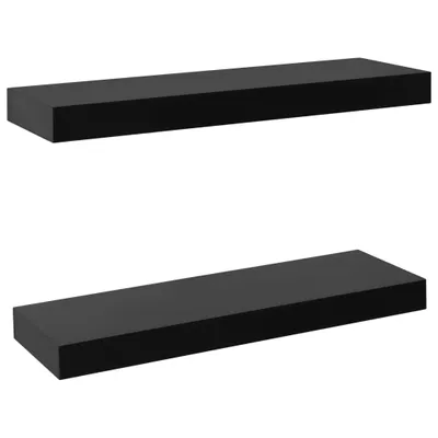 Zdjęcie produktu dla Wiszące Półki Ścienne, 2 Szt., Czarne, 40 X 20 X 3,8 Cm Lumarko!