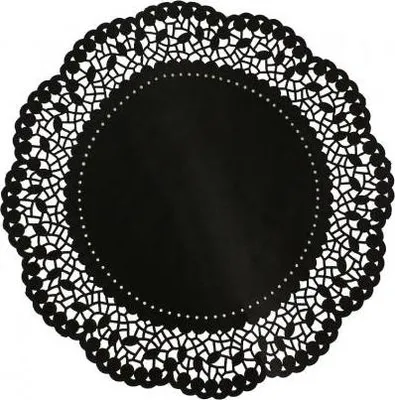Immagine prodotto di Tovagliolo decorativo nero, diametro 36 cm, 6 pezzi.