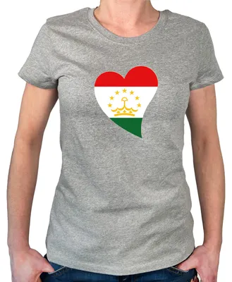 Produktbild von Huuraa Damen T-Shirt Tadschikistan Flagge Herz L Sport Grey Bio Baumwolle Fairtrade Damenshirt Geschenkidee