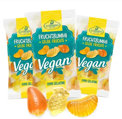 Produktbild von LÜHDERS - Exotische/Gelbe Früchte Fruchtgummi, vegan (3er Set)